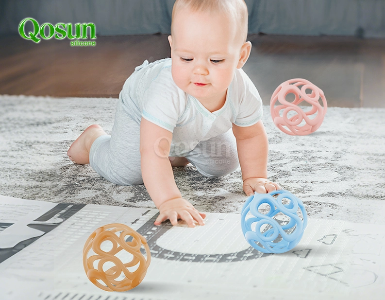 soft silicone baby teether ball